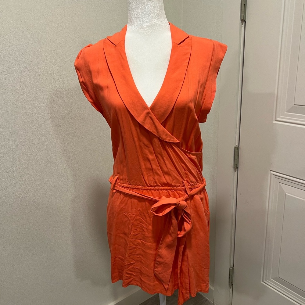 Mason orange wrap dress